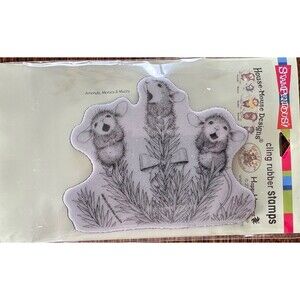 STAMPENDOUS House Mouse Pine Carolers Cling Mount Stamp Christmas HMCR121
